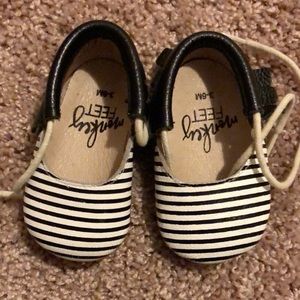 Baby shoes monkey feet stripes Penelope’s